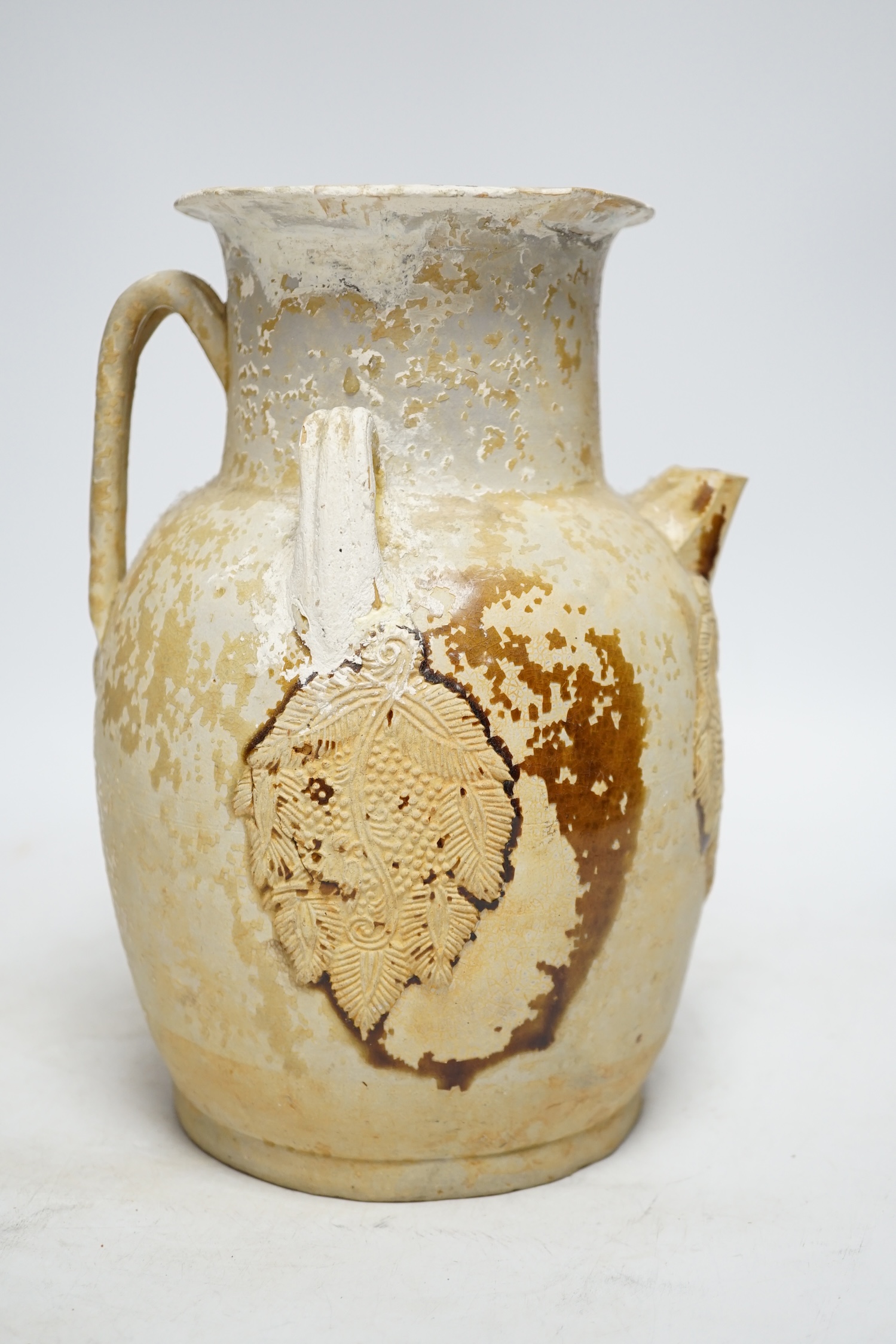 A Chinese Changsha shipwreck straw glazed ewer, Tang dynasty, 23cm